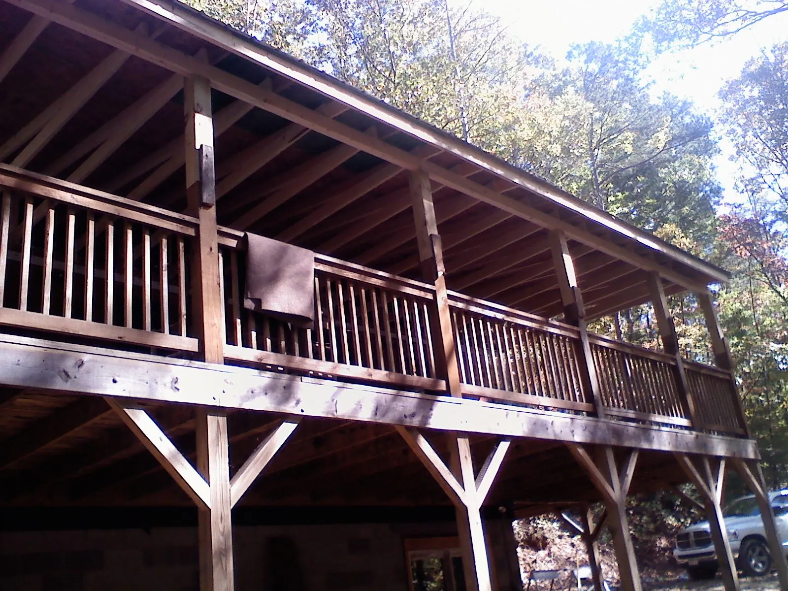 Timber framing under a new elevated porch and deck — Roof Leak Repair in Belcamp by Roofing Brothers